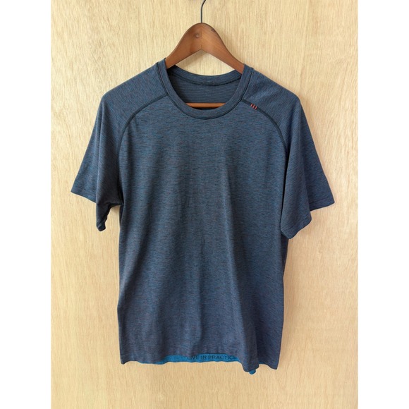 Lululemon Other - Lululemon Mens Metal Vent Tech Short Sleeve Shirt Blue Red Space Dye Small